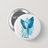 Blue Quaker Parrot Button (Vorne & Hinten)