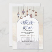 Blue Quarter Moon Iftar Abendessen Ramadan Einladu Save The Date (Vorderseite)