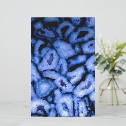 Blue Quartz Agate Geodes Briefpapier (Stehend Vorderseite)