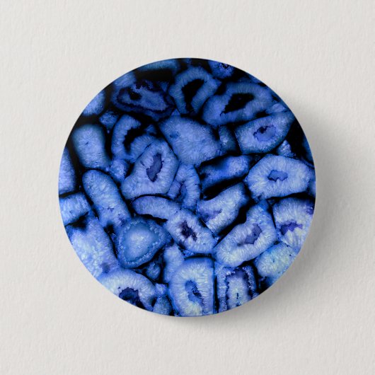 Blue Quartz Agate Geodes Button (Vorderseite)