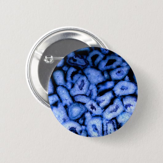 Blue Quartz Agate Geodes Button (Vorne & Hinten)