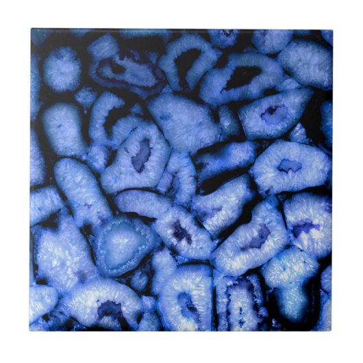 Blue Quartz Agate Geodes Fliese (Vorderseite)