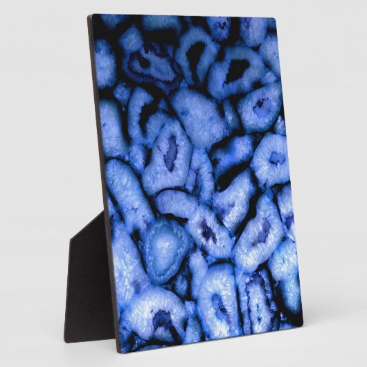 Blue Quartz Agate Geodes Fotoplatte (Seite)