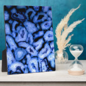 Blue Quartz Agate Geodes Fotoplatte (Seite)