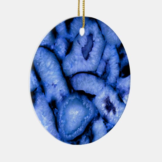 Blue Quartz Agate Geodes Keramik Ornament (Rechts)