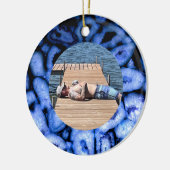 Blue Quartz Agate Geodes Keramik Ornament (Links)