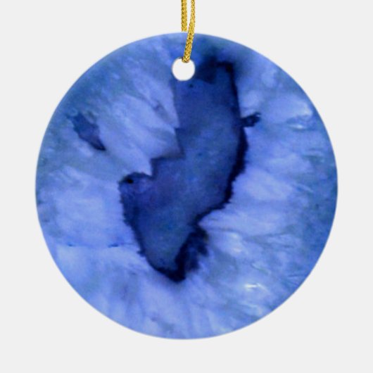 Blue Quartz Agate Geodes Keramikornament (Vorne)