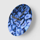 Blue Quartz Agate Geodes Runde Wanduhr (Winkel)