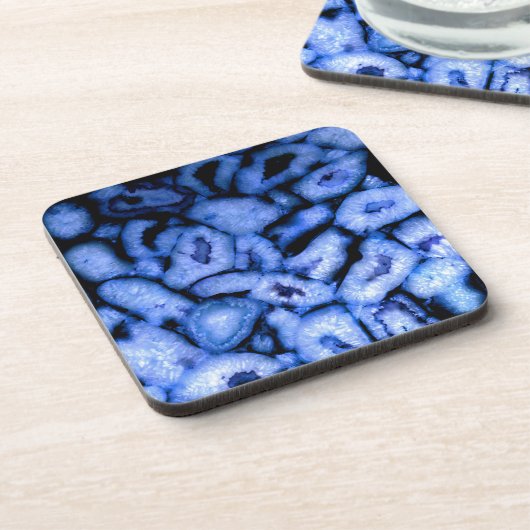 Blue Quartz Agate Geodes Untersetzer (Linke Seite)