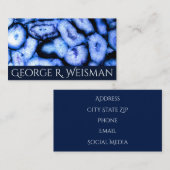 Blue Quartz Agate Geodes Visitenkarte (Vorne/Hinten)