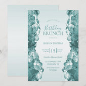 Blue Quartz Geburtstagsbrunch Einladung (Vorne/Hinten)