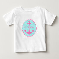 Blue Quatrefoil + Pink Anchor Tutu Bodysuit