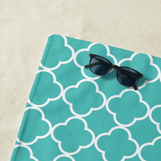 Blue Quatrefolie, Latticework, marokkanischer Trel Strandtuch (Beispiel)