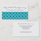Blue Quatrefolie Modern Termin Business Cards (Vorne/Hinten)