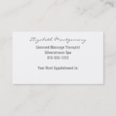 Blue Quatrefolie Modern Termin Business Cards (Rückseite)