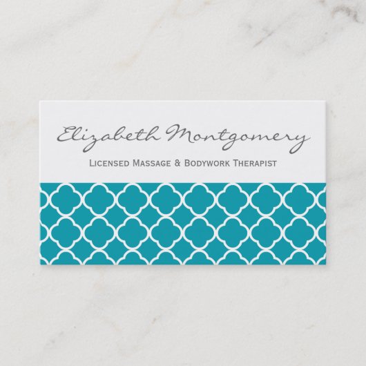 Blue Quatrefolie Modern Termin Business Cards (Vorderseite)