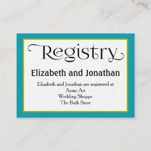 Blue Quatrefolie Wedding Registry Card Begleitkarte
