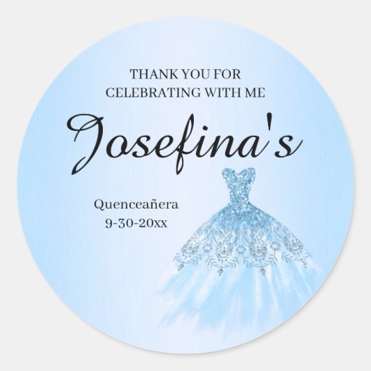 Blue Quenceanera Stickers (Vorderseite)