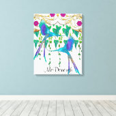 Blue Quetzal Bird Leinwanddruck (Insitu (Holzboden))