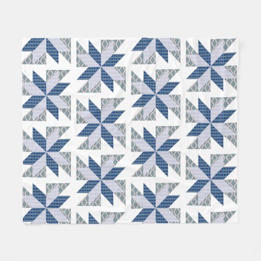 Blue Quilt Style Throw Fleecedecke (Vorderseite (Horizontal))