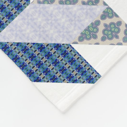 Blue Quilt Style Throw Fleecedecke (Ecke)