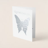 Blue Quinceanera Birthday Einladung (Vorderseite)