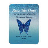 Blue Quinceanera Birthday Save the Date Magnet (Vertikal)