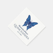 Blue Quinceanera Birthday Serviette (Ecke)