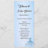 Blue Quinceanera double side program card  Programm (Vorderseite)