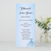 Blue Quinceanera double side program card  Programm (Stehend Vorderseite)