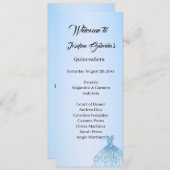 Blue Quinceanera double side program card  Programm (Vorne/Hinten)