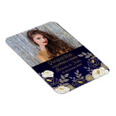 Blue Quinceanera mit Gold Spanisch Save the Date Magnet (Rechte Seite)