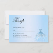 Blue Quinceanera Reply RSVP Card Karte (Vorderseite)