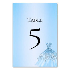 Blue Quinceanera Table Number Card Tischnummer