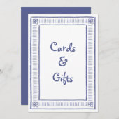 Blue Quirky Hand Drawn Wedding Cards & Gifts Zeich (Vorne/Hinten)