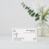 Blue Quotation Mark Rahmengesetze Visitenkarte (Stehend Vorderseite)