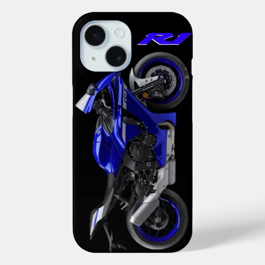 Blue R1 Sportsbike Motorrad Case-Mate iPhone Hülle (Rückseite)