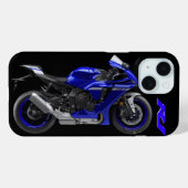 Blue R1 Sportsbike Motorrad Case-Mate iPhone Hülle (Rückseite (Horizontal))