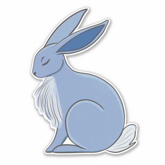 Blue Rabbit Aufkleber (Vorderseite)