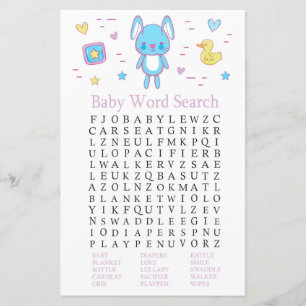 Blue Rabbit Baby Showroom Word Search Game