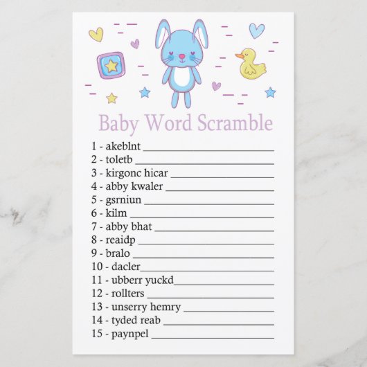 Blue Rabbit Baby Wortspiel (Vorderseite)