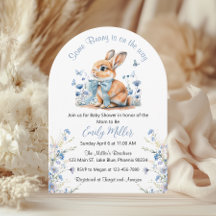 Blue Rabbit Bunny Wildblume Baby Dusche