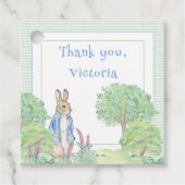 Blue Rabbit Gingham Vielen Dank Baby Dusche Geschenkanhänger (Vorderseite)