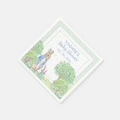 Blue Rabbit Gingham Watercolor Baby Dusche Serviette (Ecke)