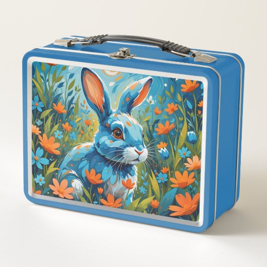 Blue Rabbit Kid Metall Brotdose (Vorderseite)
