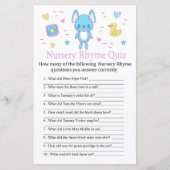 Blue Rabbit Kinderzimmer Rhyme Quiz Babyduschenspi (Vorderseite)