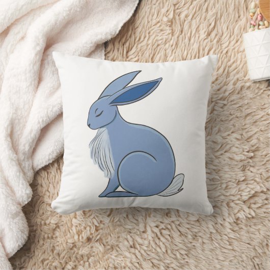 Blue Rabbit Kissen (Decke)