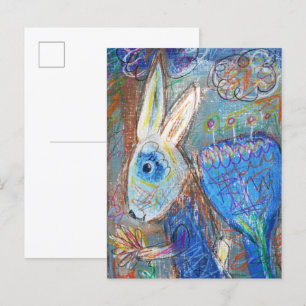 Blue Rabbit Postkarte