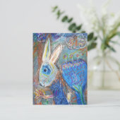 Blue Rabbit Postkarte (Stehend Vorderseite)