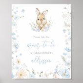 Blue Rabbit Somebunny Baby Shower Envelope Station Poster (Vorne)